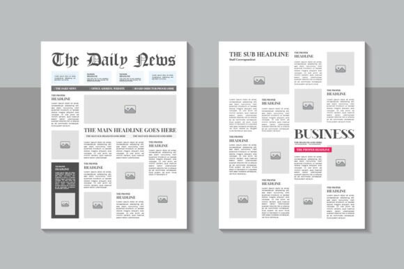 Newspaper Template with Headlines - Printable