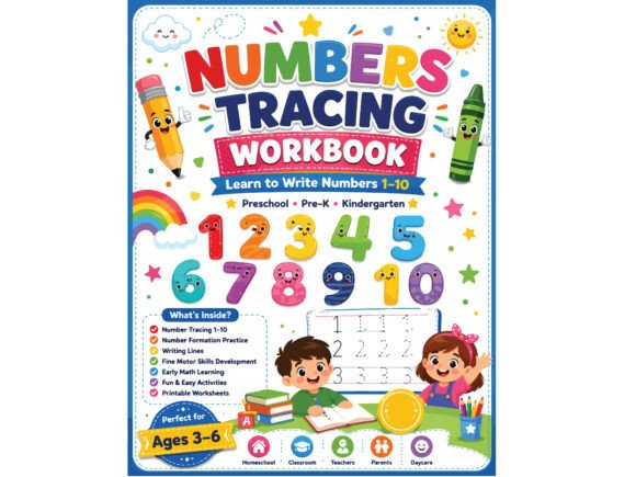 Numbers 1-10 Tracing Workbook for Kids