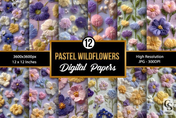 Pastel Crochet Wildflowers Embroidery