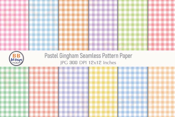 Pastel Gingham Pattern Seamless Paper