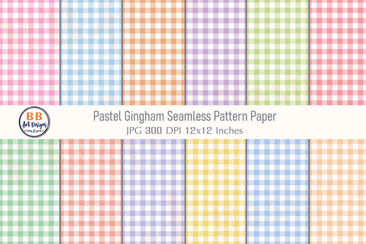 Pastel Gingham Pattern Seamless Paper