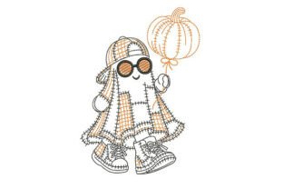 Patchwork Patchwork Ghost Embroidery Design · Creative Fabrica