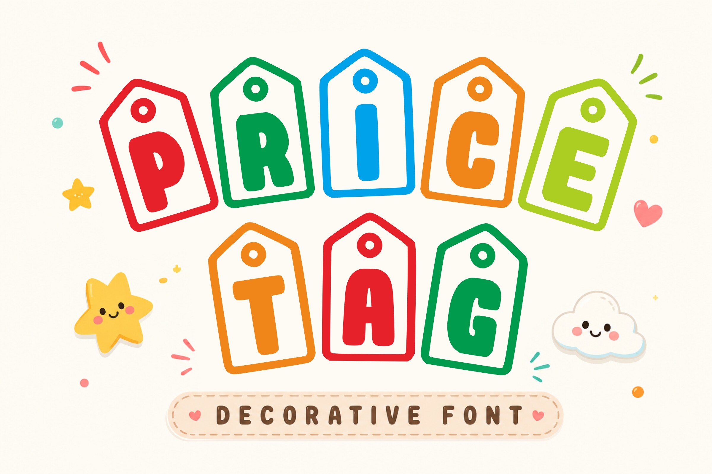 Price Tag packaging font preview