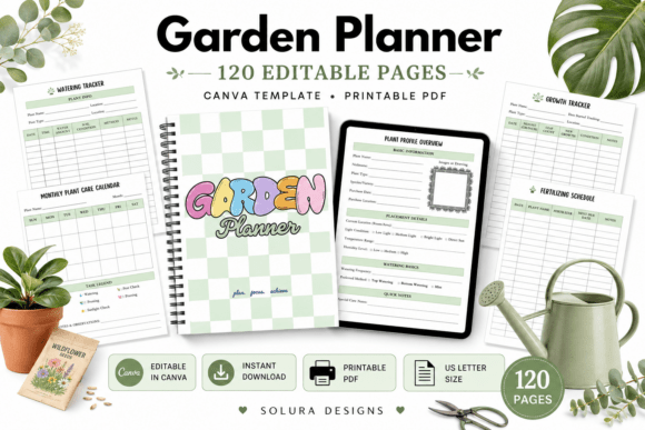 Printable Garden Planner Editable Canva