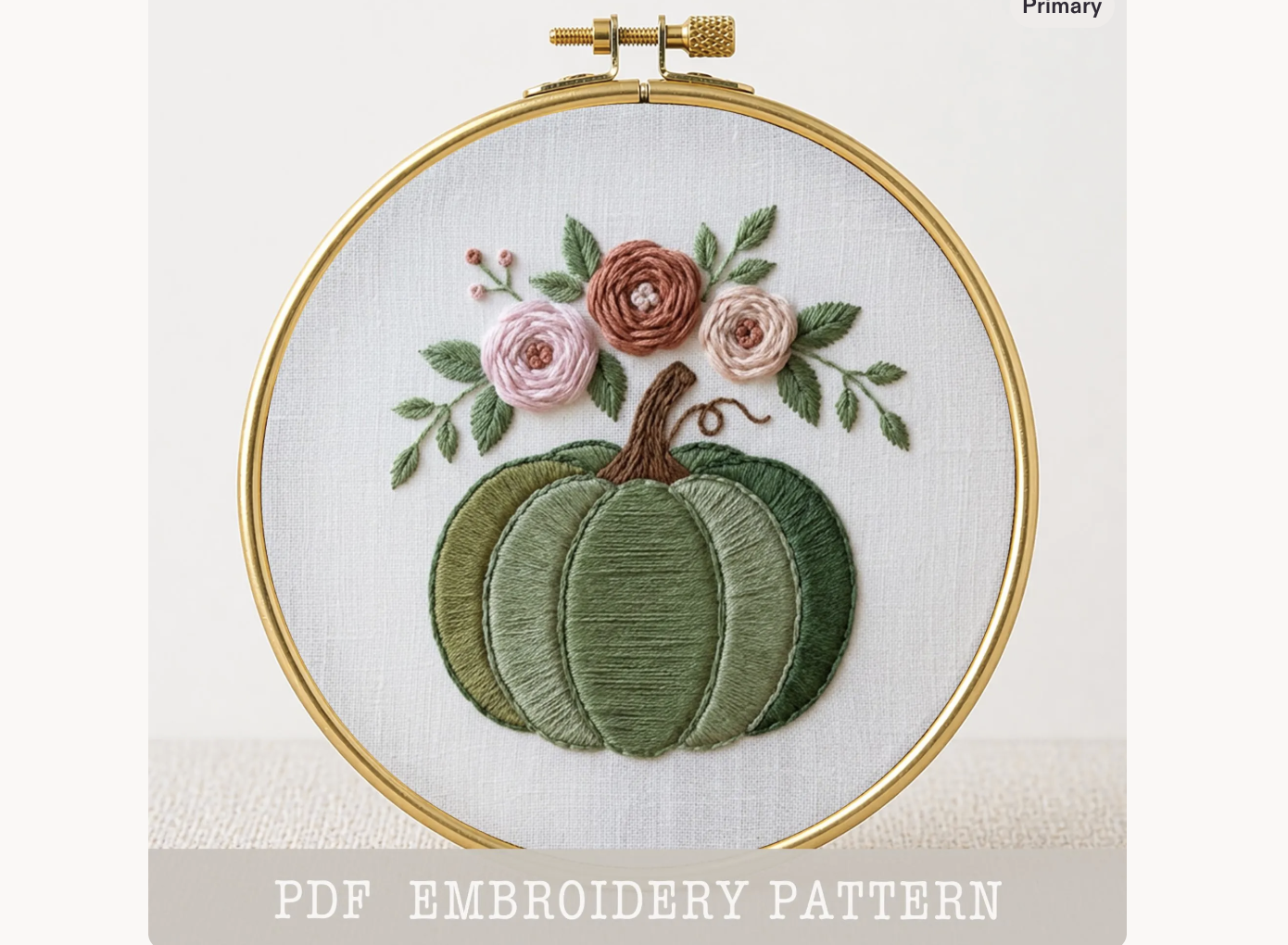 Pumpkin Floral Hand Embroidery Pattern