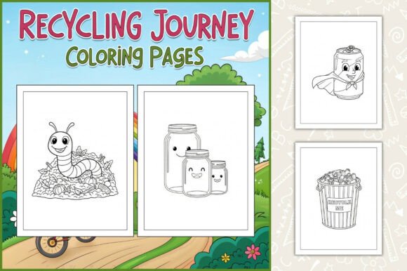 Recycling Journey Coloring Pages for Kid