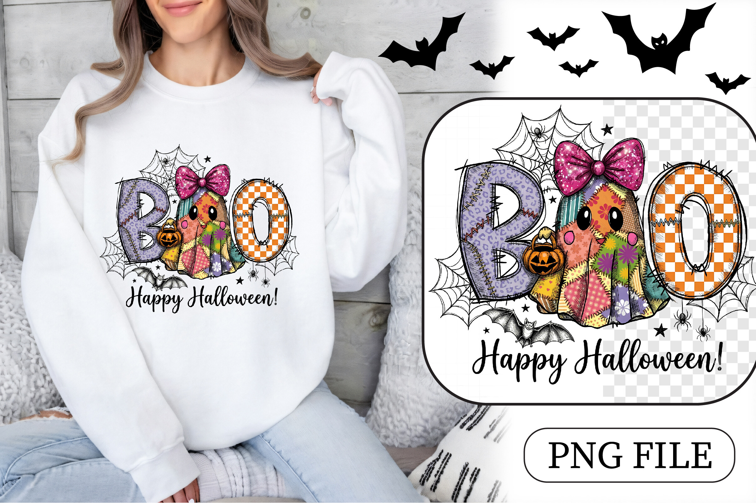 Retro Halloween Boo Ghost Craft