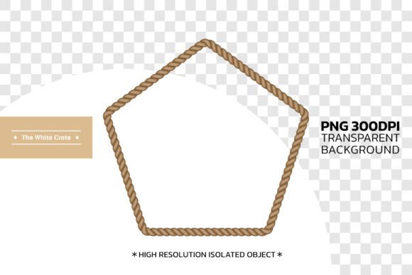 Rustic Brown Rope Pentagon Frame PNG