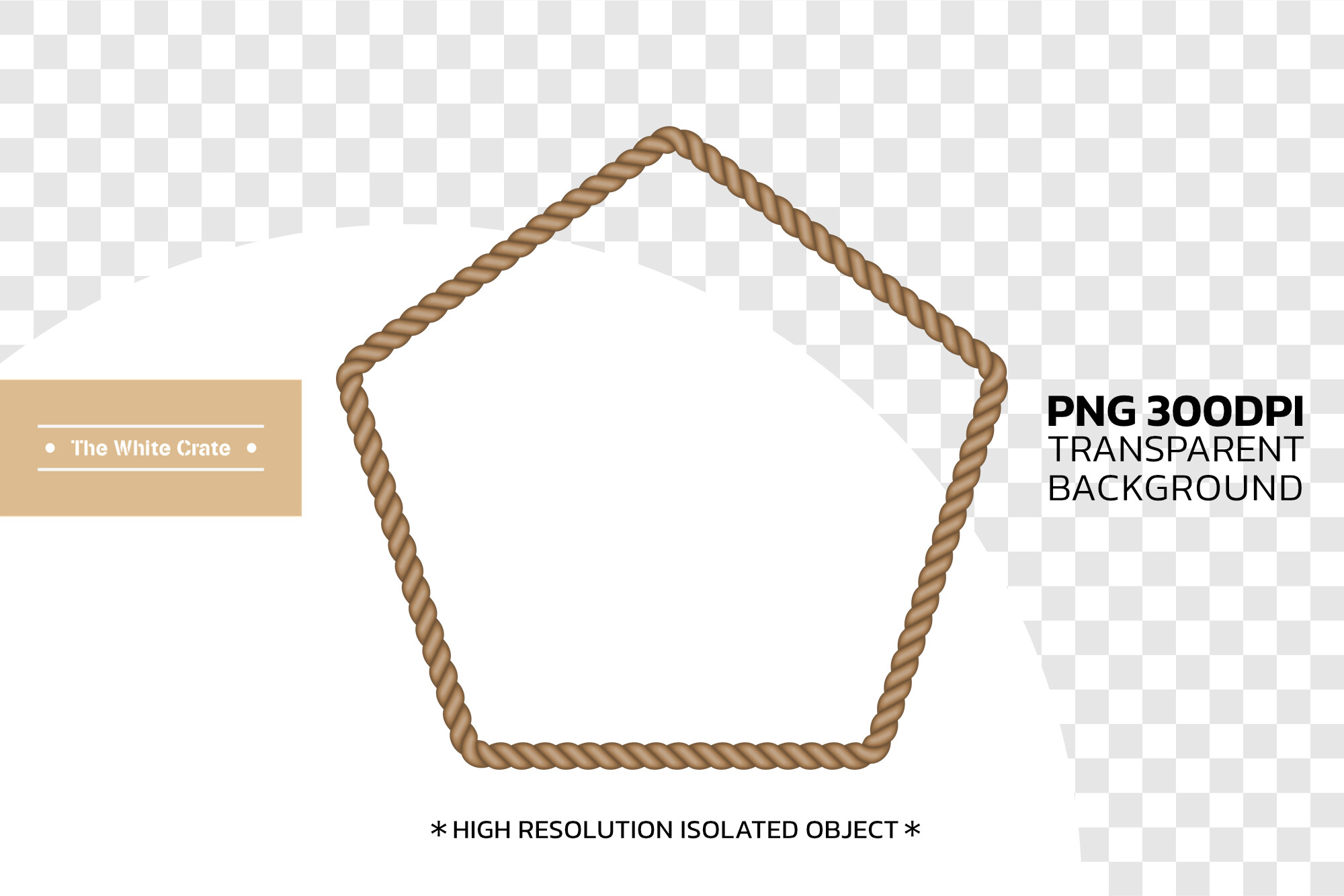 Rustic Brown Rope Pentagon Frame PNG