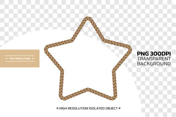 Rustic Brown Rope Star Frame PNG Clipart