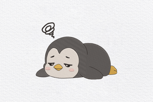 Sad Penguin Embroidery Design