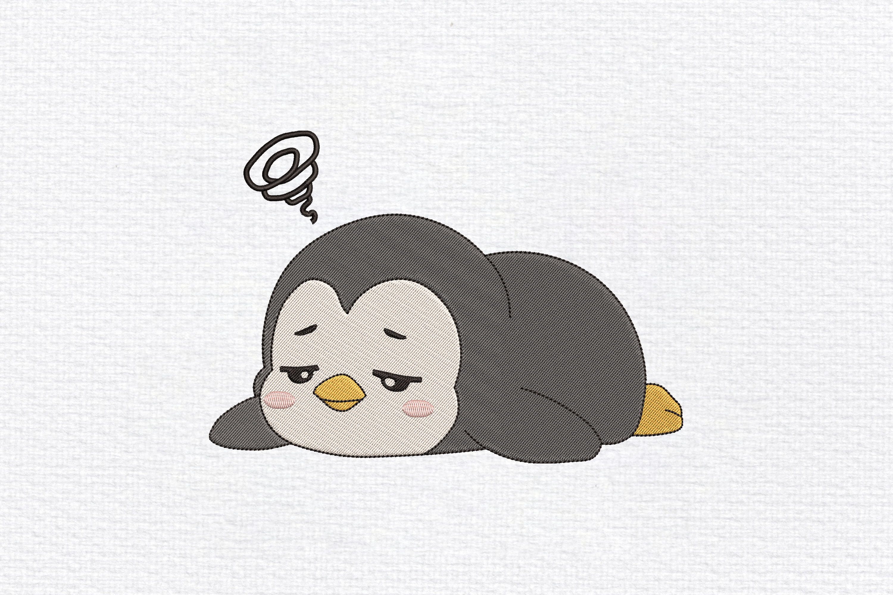 Sad Penguin Embroidery Design