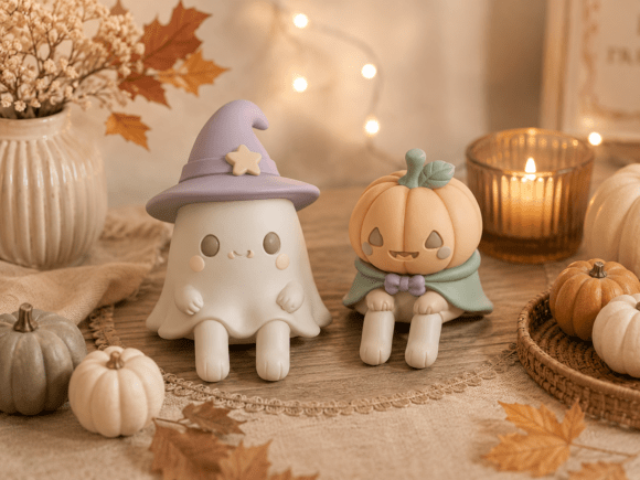 Sitting Mini Halloween Friends STL Bundle - Ghost & Pumpkin - Image 3