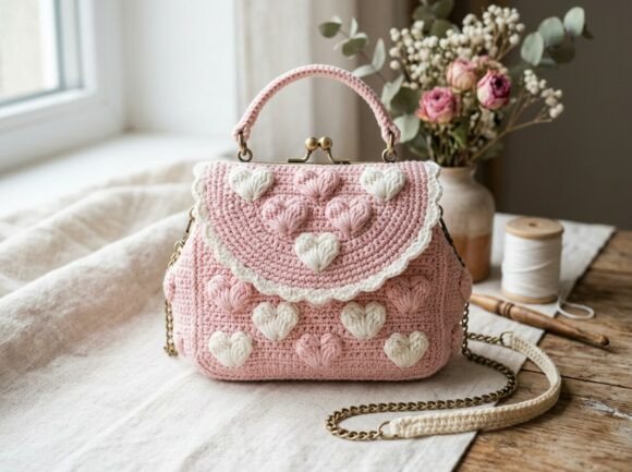 Sweetheart Crochet Bag, Second Style - free crochet bag pattern
