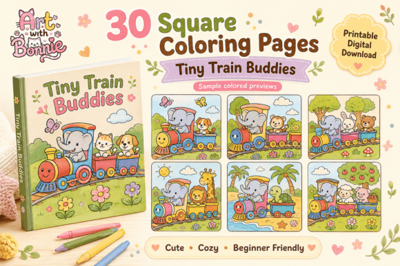 Tiny Train Buddies Coloring Pages PDF