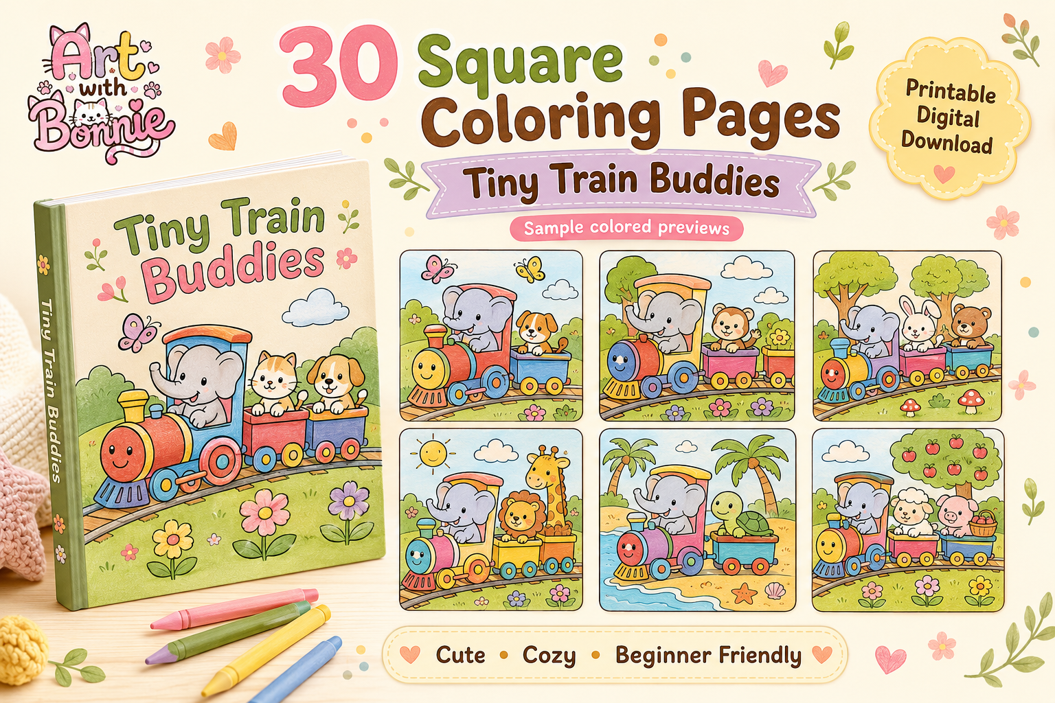 Tiny Train Buddies Coloring Pages PDF