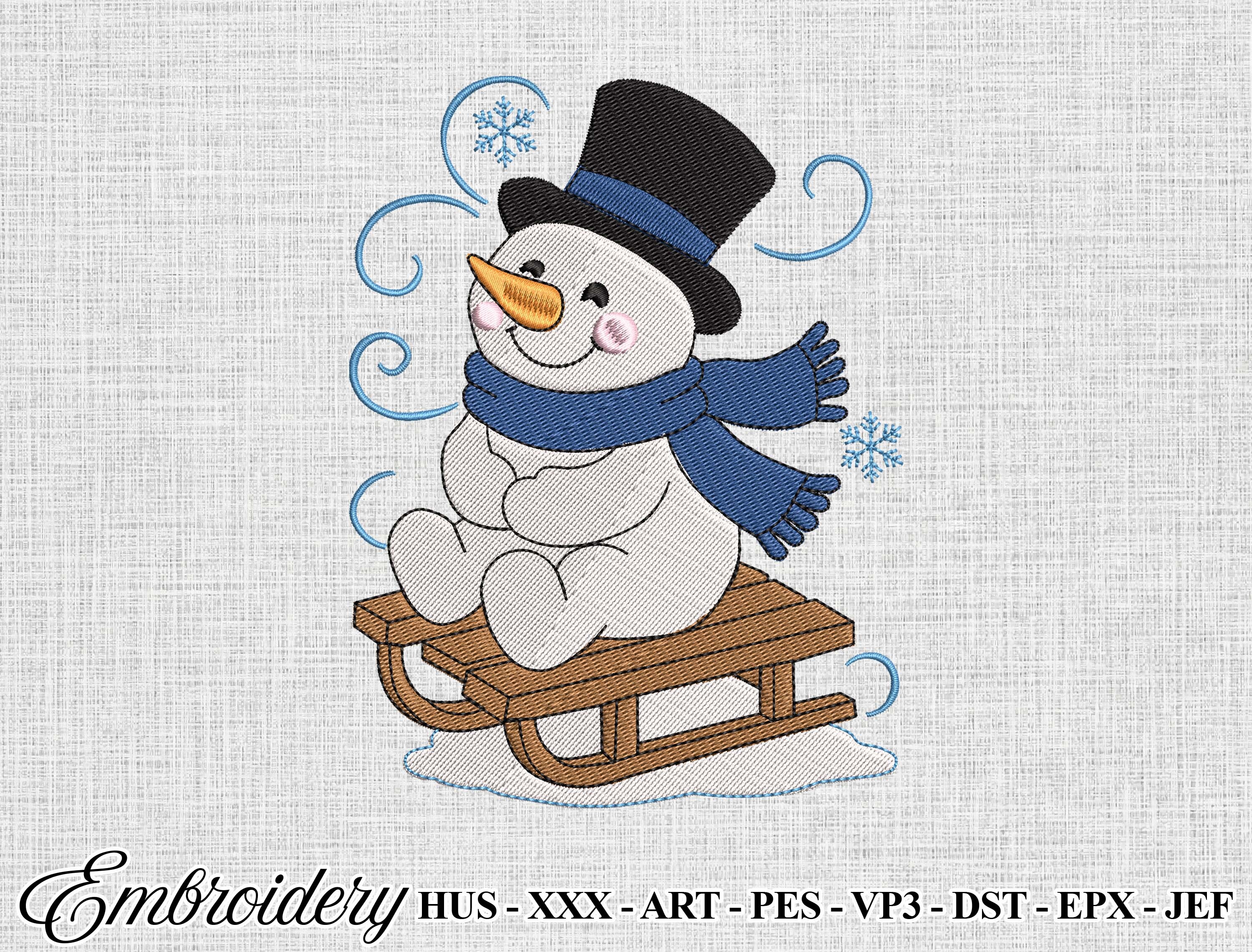 Winter Snowman Machine Embroidery File