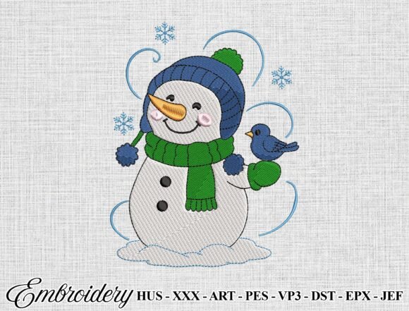 Winter Snowman Machine Embroidery File