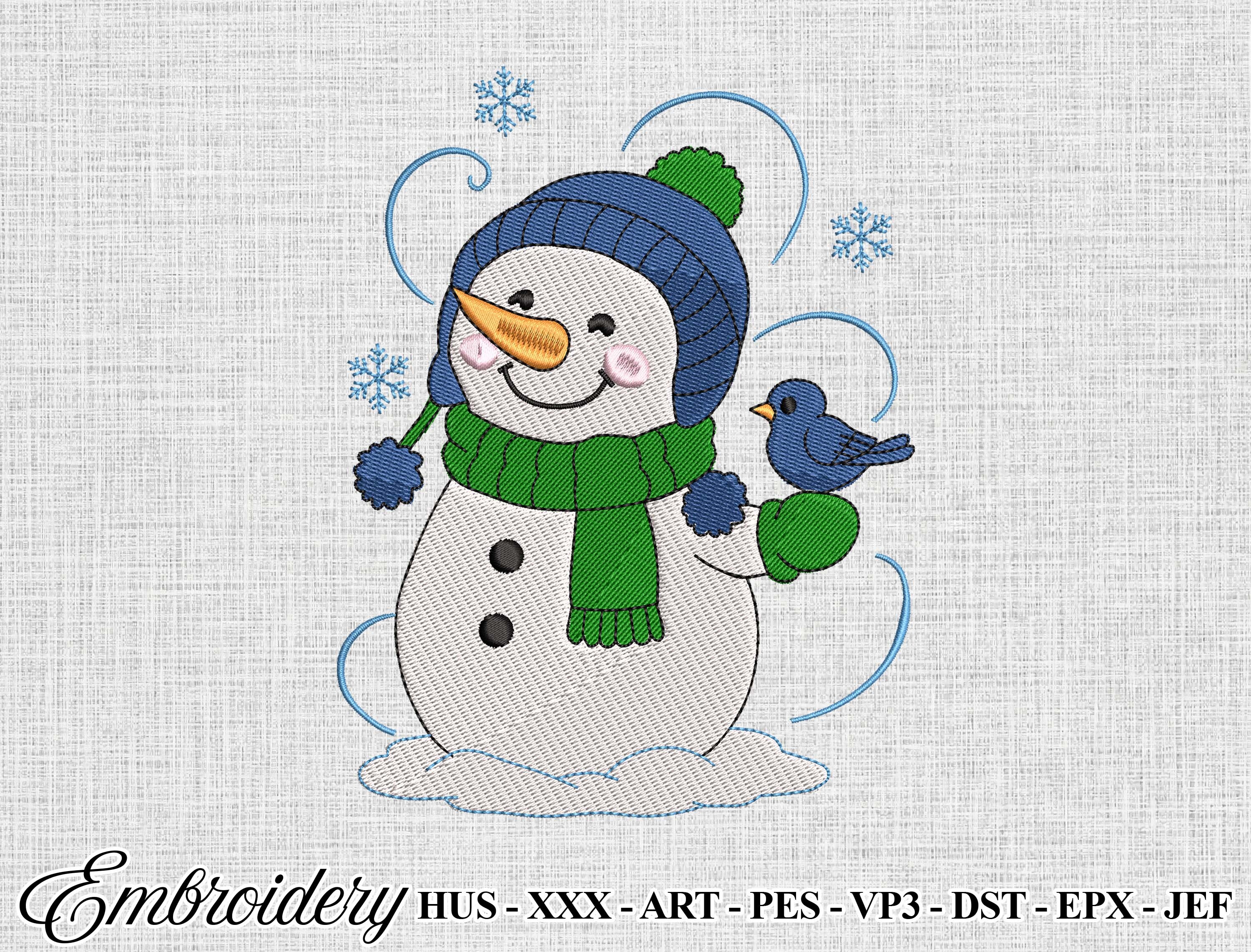 Winter Snowman Machine Embroidery File