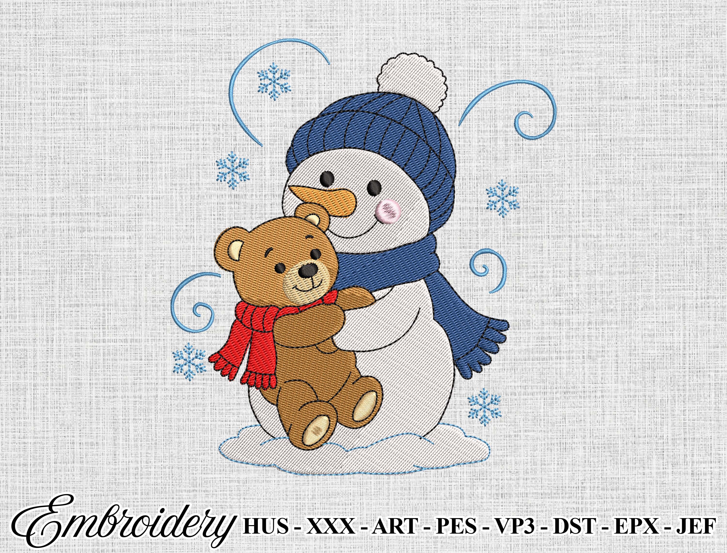 Winter Snowman Machine Embroidery File