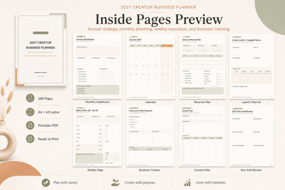 2027 Creator Business Planner Printable