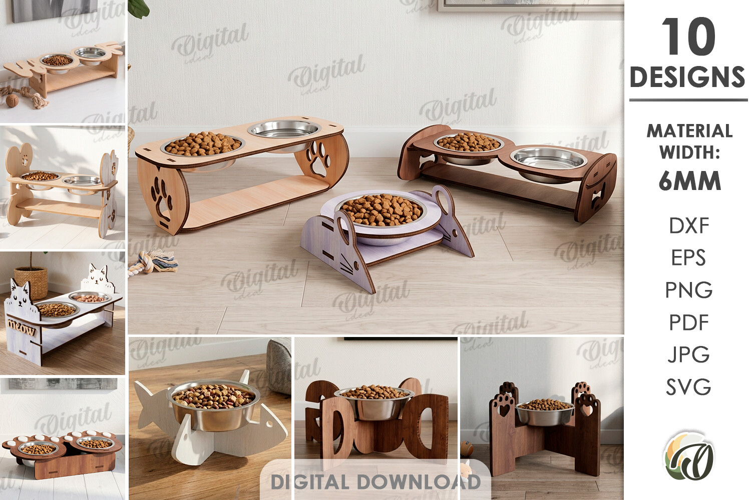 3D Pet Bowl Stands Bundle Laser Cut