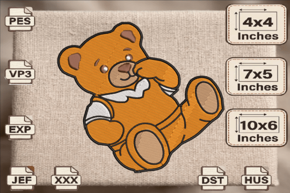 Baby Boy Teddy Bear Embroidery