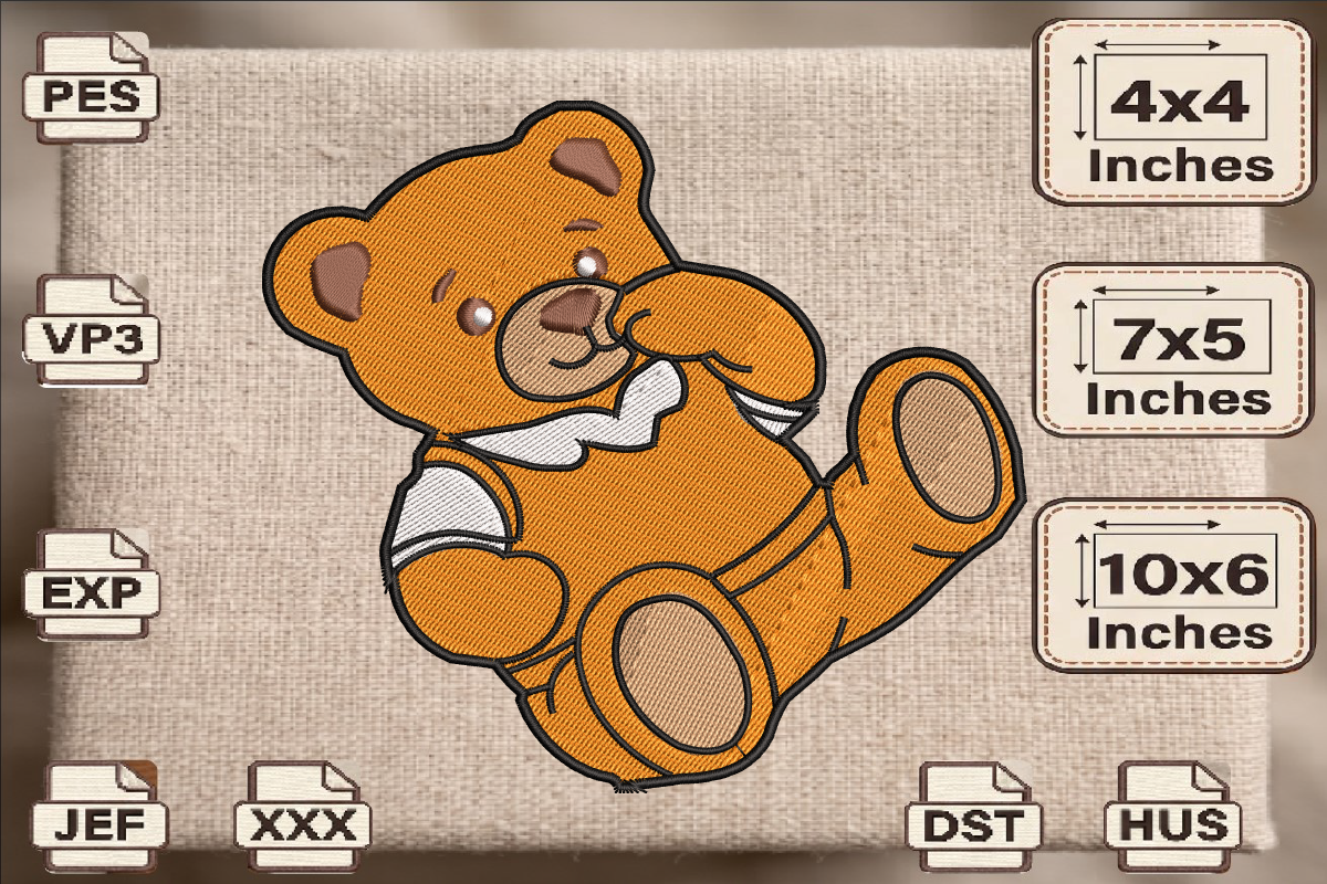 Baby Boy Teddy Bear Embroidery