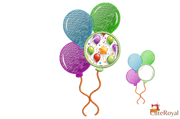 Balloon Bouquet Applique – 3 Sizes