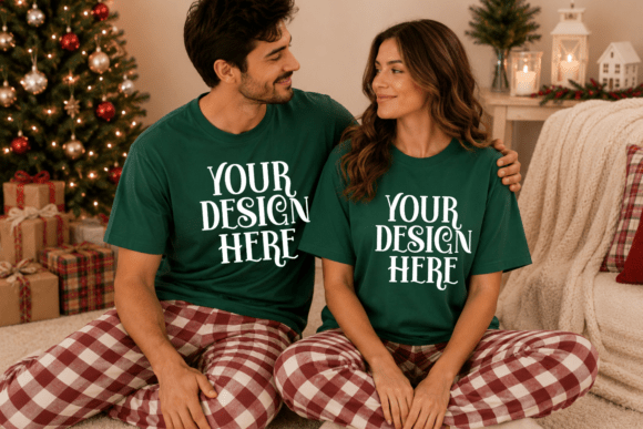 Bella Canvas 3001 Christmas Couple Mocku