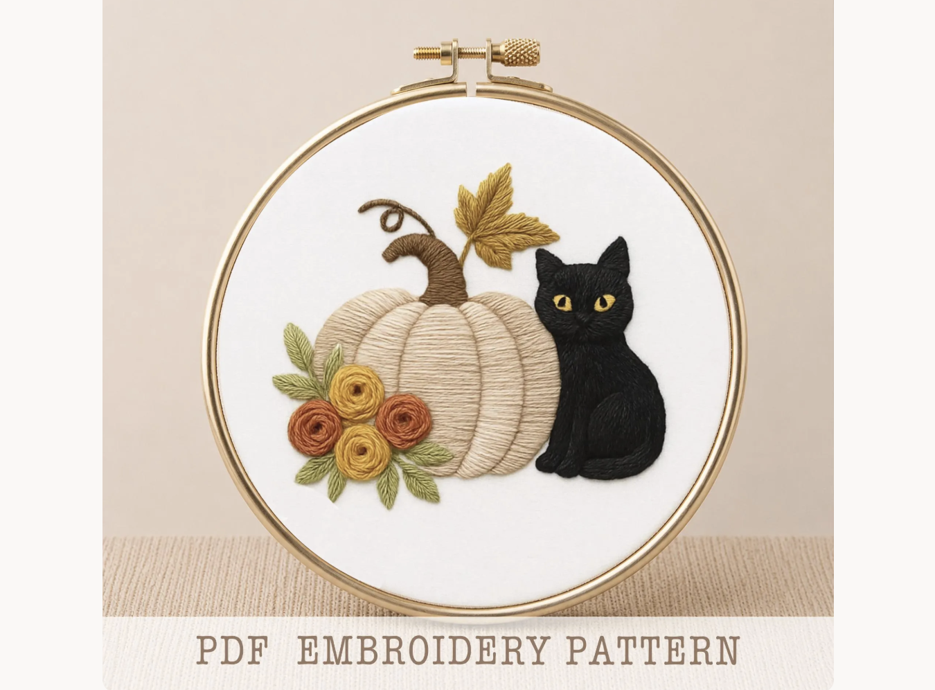 Black Cat Embroidery Pattern