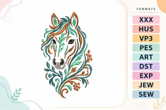 Boho Floral Horse