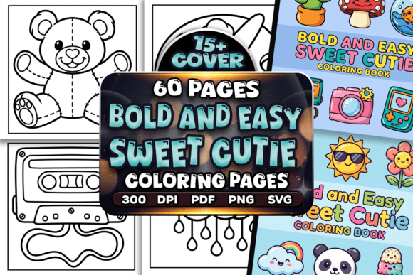 Bold and Easy Sweet Cutie Coloring Pages