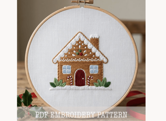 Candy House Embroidery Pattern