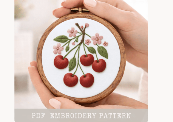 Cherry Hand Embroidery Pattern