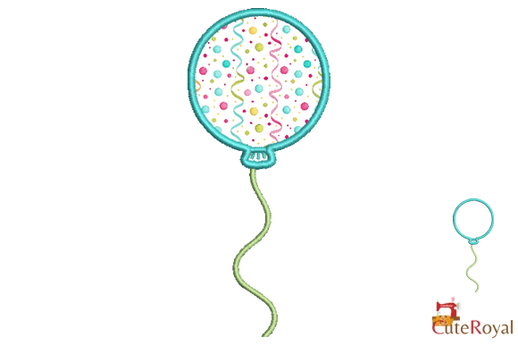 Confetti Balloon Applique – 6 Sizes