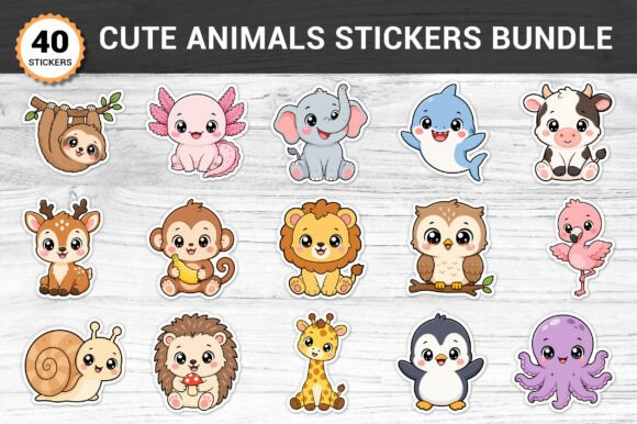 Cute Animals Stickers Bundle