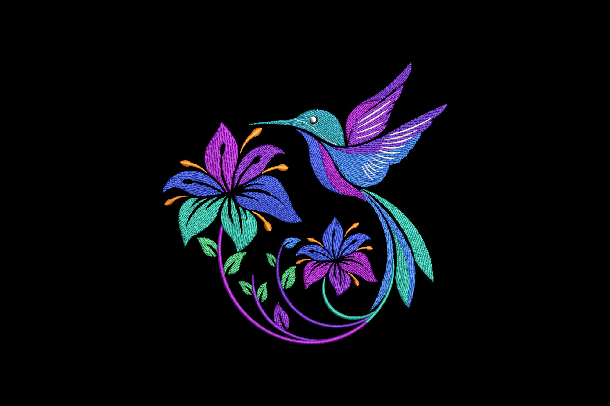 Cute Hummingbird with Flower