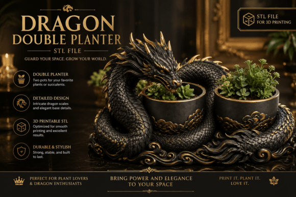 Sleeping Dragon Bookends STL | Detailed 3D Printable Fantasy Library Decor - Image 8