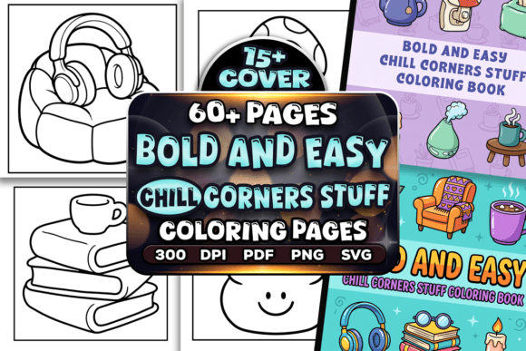Easy Chill Corners Stuff Coloring Pages