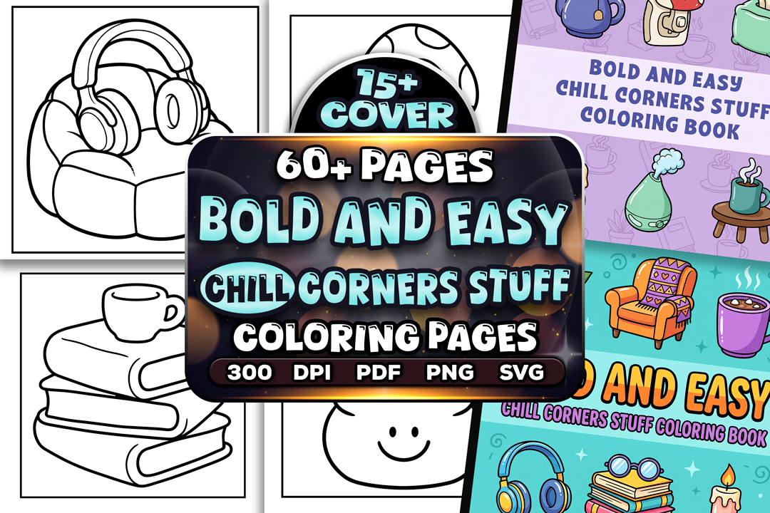 Easy Chill Corners Stuff Coloring Pages