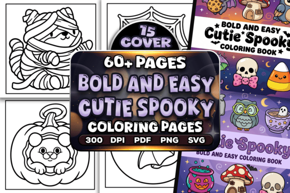 Easy Cutie Spooky Coloring Pages