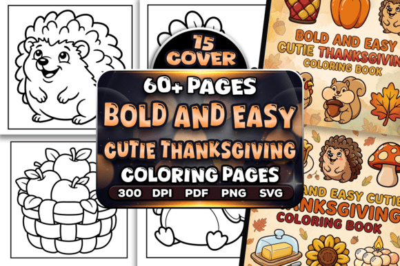 Easy Cutie Thanksgiving Coloring Pages