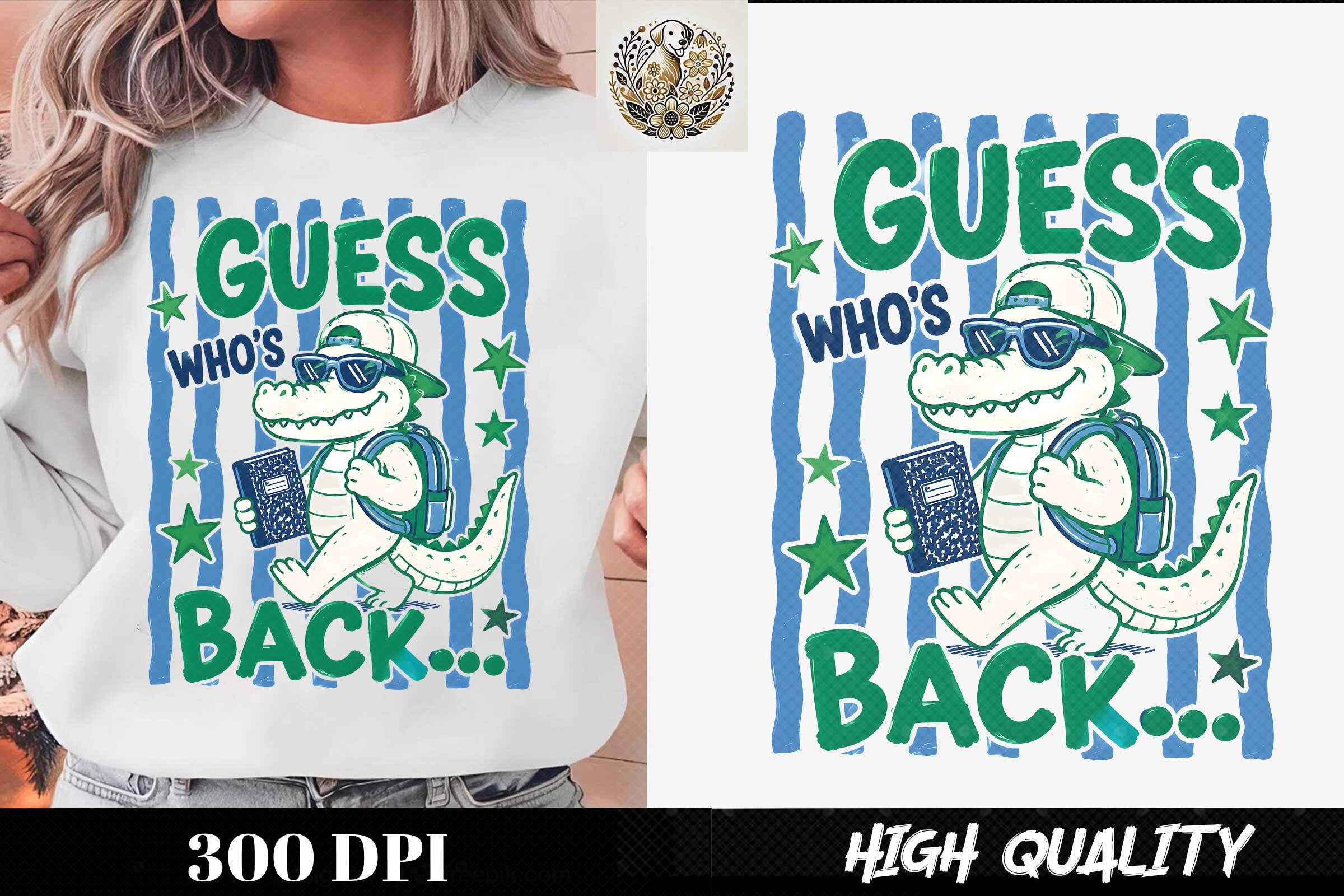 Funny Back to School Student Crocodile Graphic by TikTac · Creative Fabrica