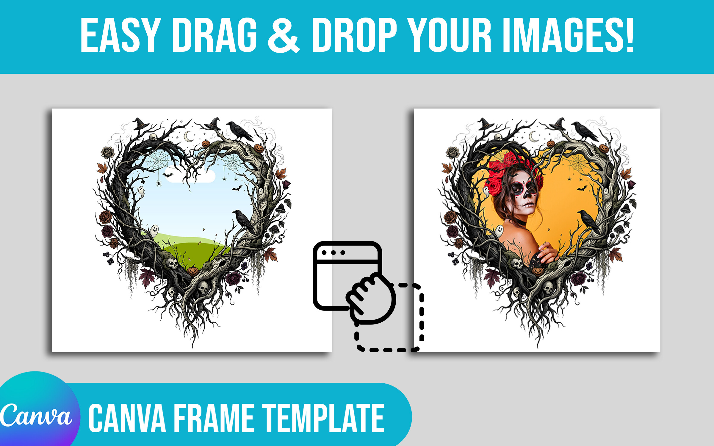 Halloween Spooky Canva Frame Template