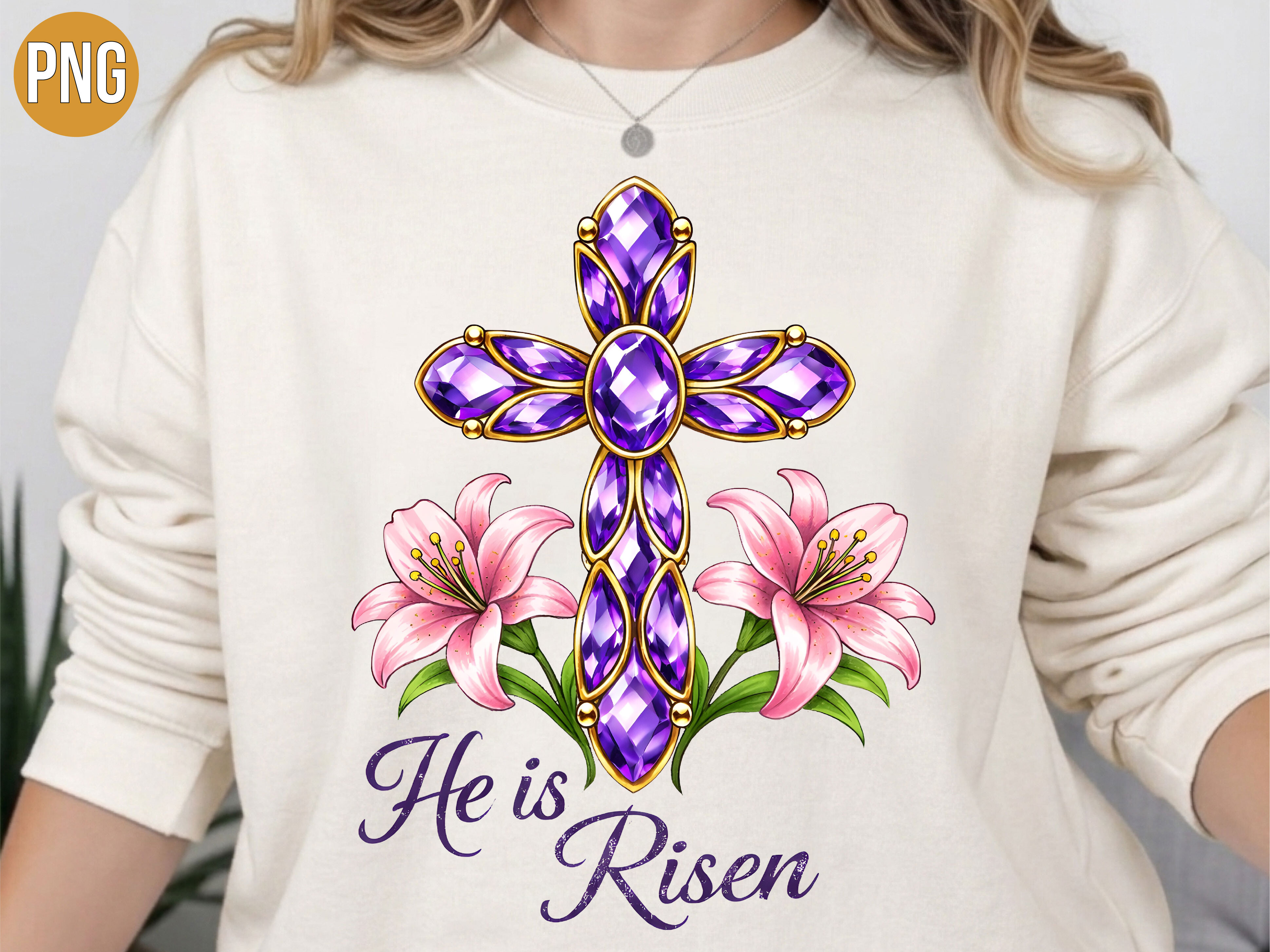 Floral cross graphic for shirts.