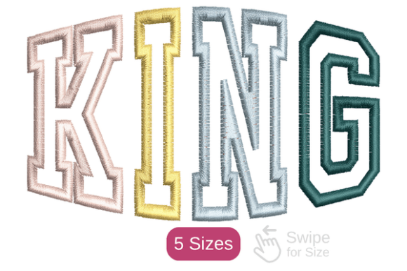 King Applique Embroidery Design