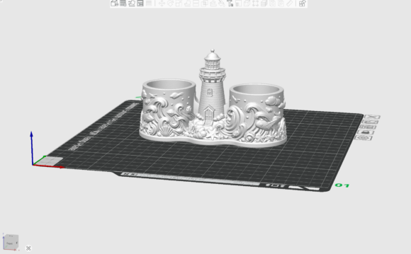 Lighthouse Double Planter STL | Coastal 3D Printable Succulent Pot - Image 2