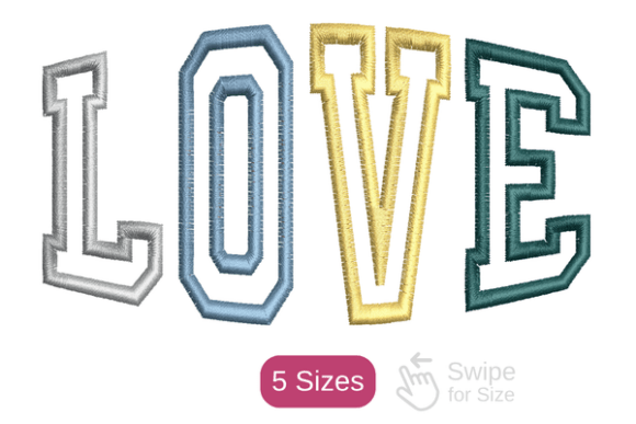 Love Applique Embroidery Design