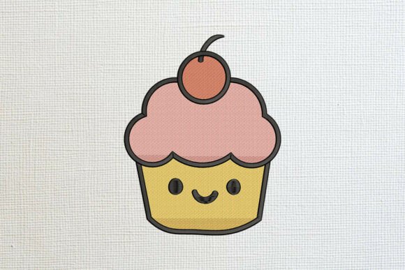 Pink Cream Cupcake Embroidery